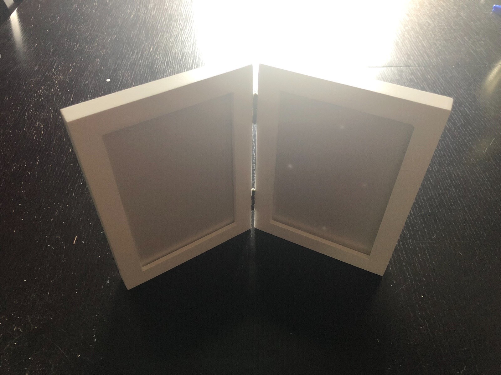 Made by Design Thin White Hinged Frame Holds Two 4x6 Photos P/O