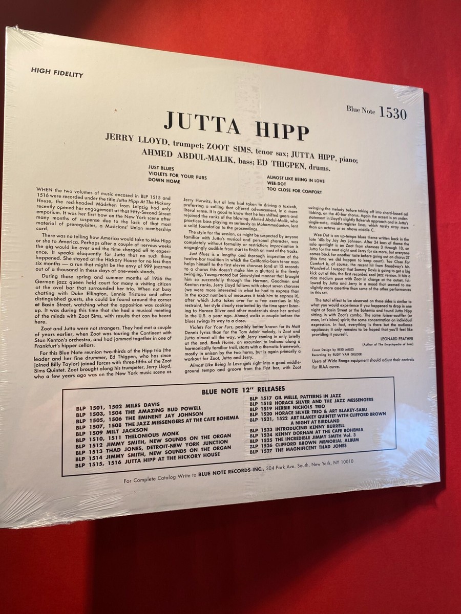 JUTTA HIPP -with Zoot Sims ~ BLUE NOTE 1530 {Sealed Reissue