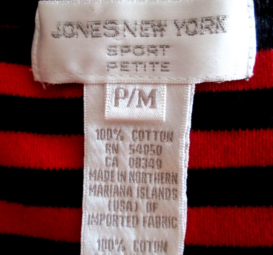 Jones New York Sport Women Sz L Sleeveless Tank Top Red/Black Striped Stretch - Image 3 of 3