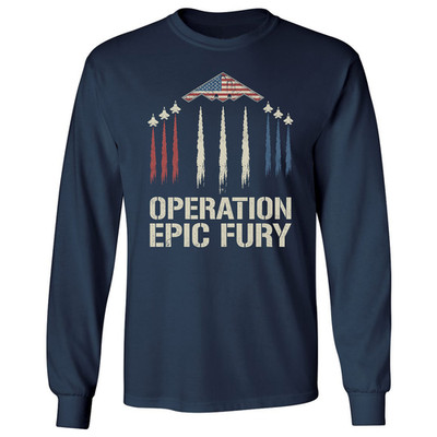Operation Epic Fury Usa Fighter Jets Independence Long Sleeve T-Shirt