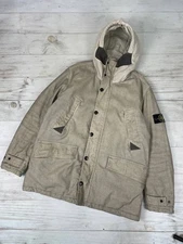 Stone Island Mil Spec Diagonal Wool Parka Jacket 2011 Men Size Xl Beige