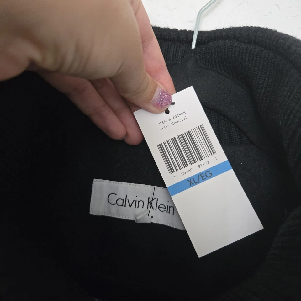 Calvin Klein Mens XL Wool Blend Winter Coat Charcoal Grey Classic - Image 2 of 4