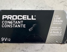 DURACELL PROCELL 9 VOLT PROFESSIONAL ALKALINE BATTERIES 9V 12 PACK 