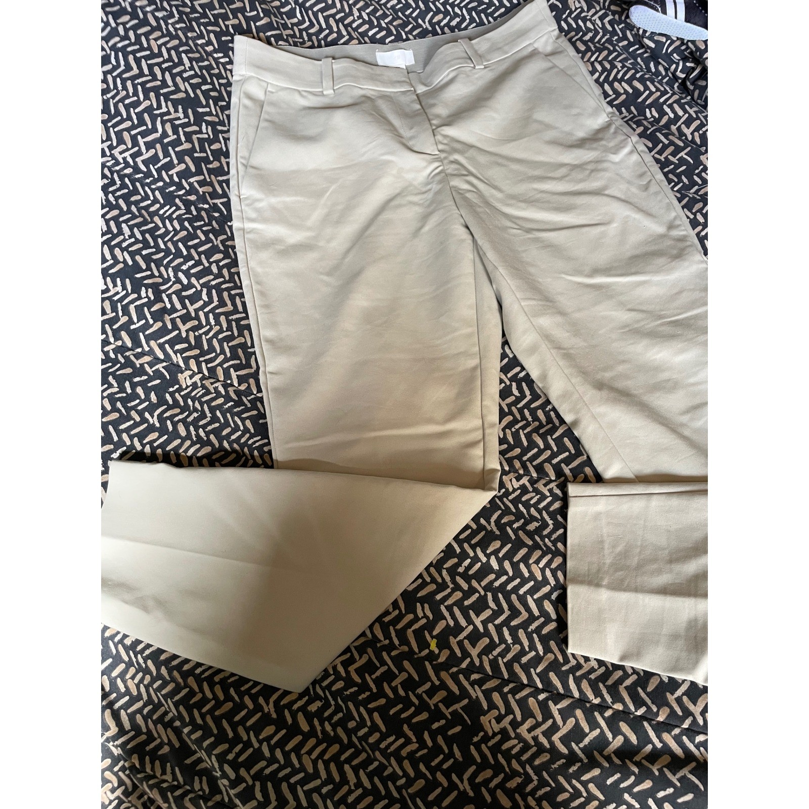 H&M Beige US 12 Straight Leg Ankle Pants Career Casual Modern thumbnail 2