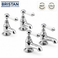 Bristan Renaissance Basin & Bath Taps Chrome Traditional Ceramic Handles