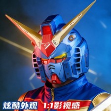 Mobile Suit Gundam RX-78 1:1 LED Blue Helmet Wearable Touch Light Full Mask Prop