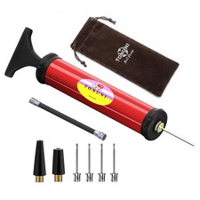 Portable Air Pump,Ball Pump Inflator Kit with Needle,Nozzle, Extension Hose f...