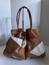 Fossil Vintage Leather Patchwork Floral Hobo Bag Boho Shoulder Hand Bag Purse