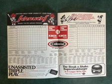 1979 Aug 13th Cardinals Cubs Program Lou Brock 3000th Hit Plus Auto Signature