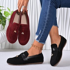 Women's Slip On Casual Flat Shoes Comfort Round Toe Casual Walking Penny Loafers