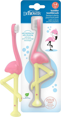 Dr Brown'S Natural Flow Flamingo Kleinkind Zahnbürste, rosa