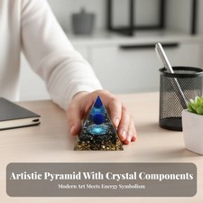 Ręcznie robiony wystrój piramidy, mineralna żywica kryształowa, akcent na biurko, losowy