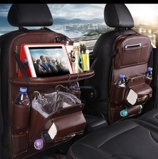 PU Leather Car Storage Bag Multifunction Seat Back Tray Hanging Bag...