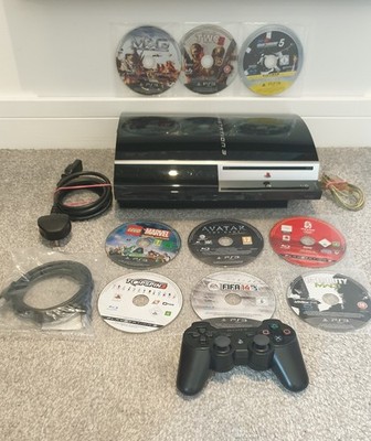 PS3 PlayStation 3 Fat 40GB Konsole Bundle Controller CECHG03 spielt PS1 Spiele