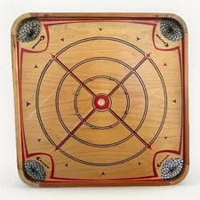 Vtg 1970s Carrom Wood Game Board 28” Square Wall Decor No Pieces Damaged READ