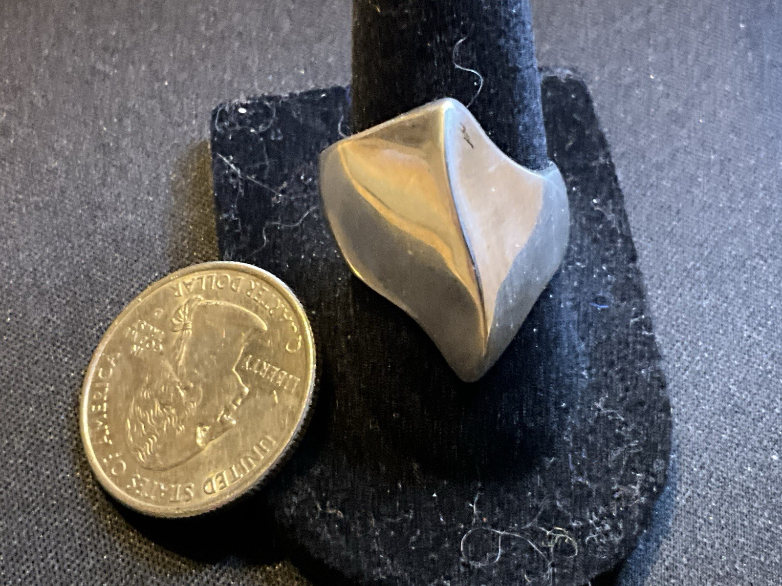 925 Sterling Silver Solid Modernist Ring Size 7.5 - image 5