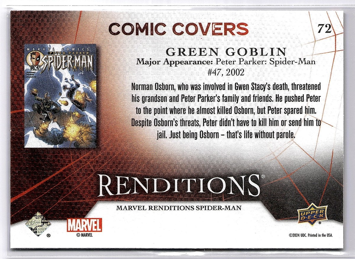 2024 UD Marvel Spider-Man Renditions #72 Green Goblin Canvas Cover
