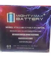 Mighty Max Battery YTX12-BS -12 Volt 10 AH, 180 CCA, Rechargeable Maintenance Fr