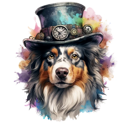 Steampunk Dog Steam Punk Animal Self Adhesive Vinyl Sticker