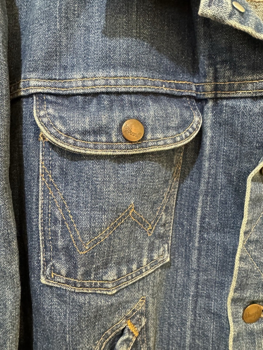 Vintage 1970's Wrangler 124 MJ Denim Jacket Size 42 Blue