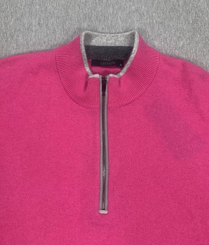 Greyson Cashmere Golf Sweater Sebonack 1/4 Zip Sasanqua Pink Men's XL MSRP $285 - Picture 2 of 11