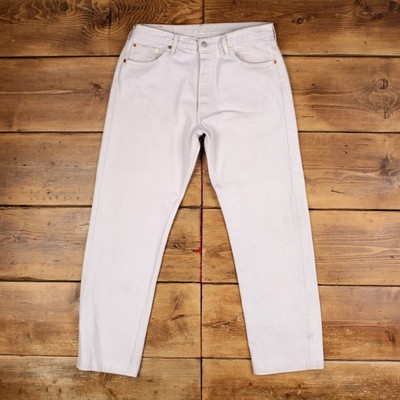 Levis 501 Jeans 32x30 Grau Regular Straight Light Button Fly Mid Rise Denim