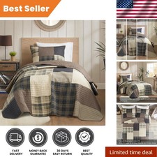 Winter Hills Oversized Twin Quilt Set - All-Season Cotton Coverlet  Shams