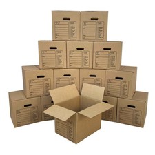 Moving Boxes with Handles Shipping Packing 15 Small 16 3/8" x 12 5/8" x 12 5/8"