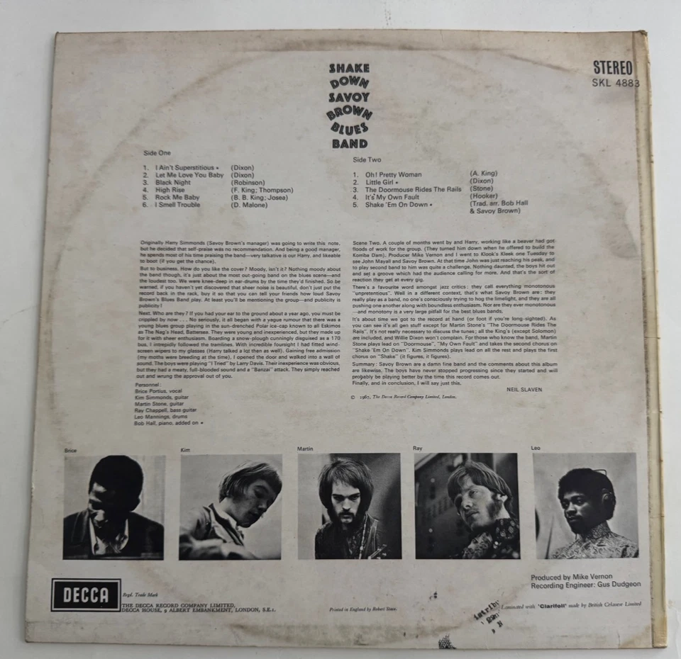 Savoy Brown Blues band LP ~ Original UK ~ Decca SKL 4883 ~ 1967 ~ NM/VG++ - Image 2 of 4