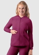 Adar Addition Scrubs for Women - Zippered Bomber Scrub Jacket