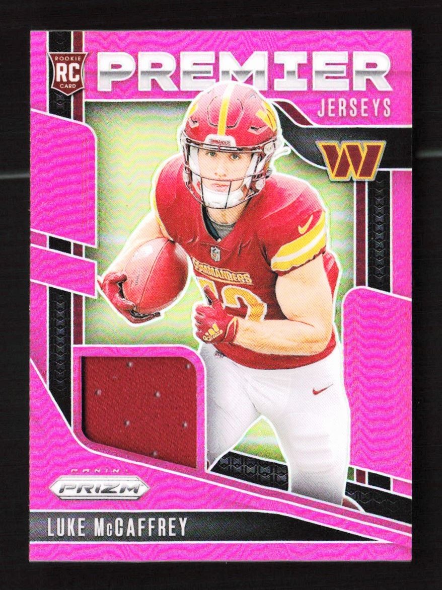 2024 Panini Prizm Premier Jerseys Pink Luke McCaffrey RC Commanders
