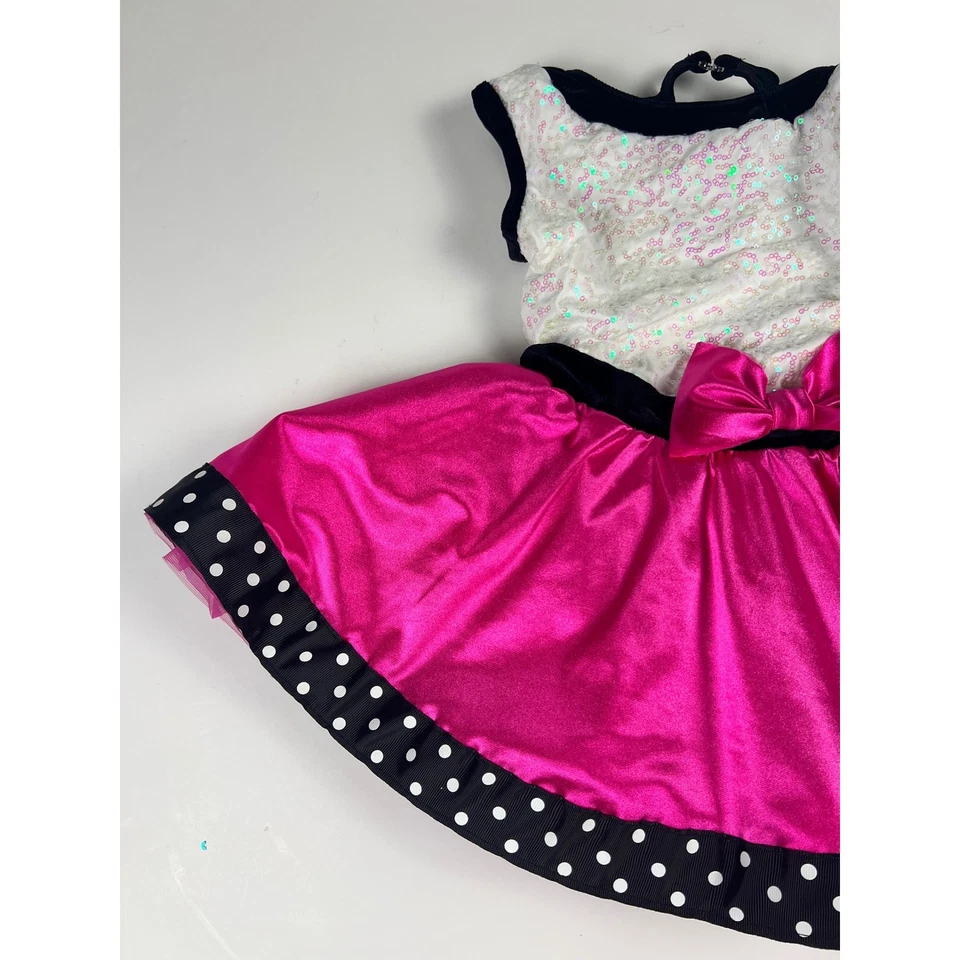 Disfraz de Baile Weissman XSC Lentejuelas Top Rosa Falda Lunares Cinta Niñas Foto 4 de 4