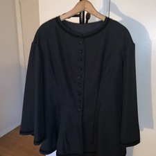 Victorian/Civil War Wool Black Tulip Jacket  Red Skirt. New/Never Worn