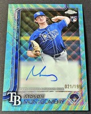 2025 Topps Chrome Aqua /199 Rookie Auto Mason Montgomery Refractor RC #RA Rays