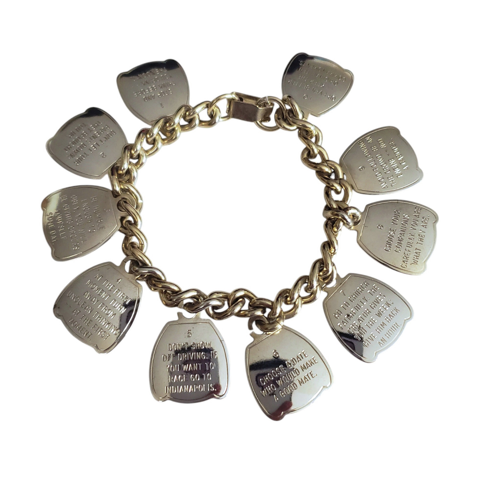 Ten Commandments Religious Biblical Dangle Charm … - image 1