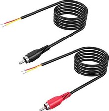 RCA to Speaker Wire, 18AWG 2 Pack 6Ft RCA Male Plug Adapter to Bare Cable Open E