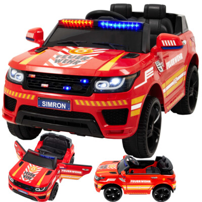   Deutsche FEUERWEHR, Kinderauto Elektroauto Feuerwehrauto mit Sirene Funkgerät