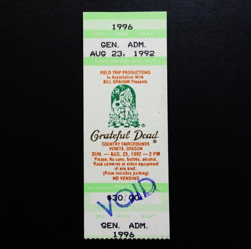 Grateful Dead Ticket Veneta Oregon Country Fairgrounds Field Trip 8/22,23/1992 - Picture 3 of 9