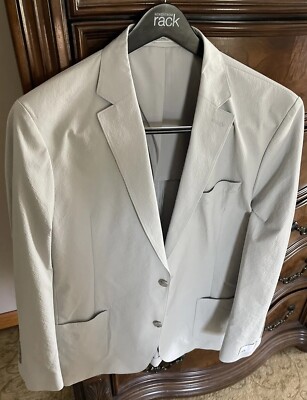 Nordstrom Rack Gray “SEERSUCKER” Sports Jacket Size 44 Long