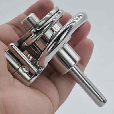 Stainless Steel Sissy Flat Chastity Cage Witu Tube Chastity Device Lock Ring