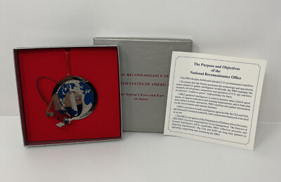 NRO National Reconnaissance 40th Anniversary Christmas Ornament w Box & Card