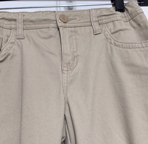 Justice School Uniform Pants Girls Size 14R Adjustable Khaki Straight Leg Beige - Picture 3 of 9