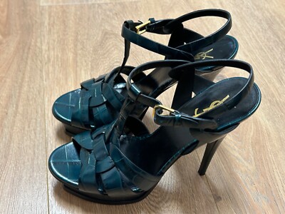 Saint Laurent Tribute Sandals - Size 39 - Mystic Green