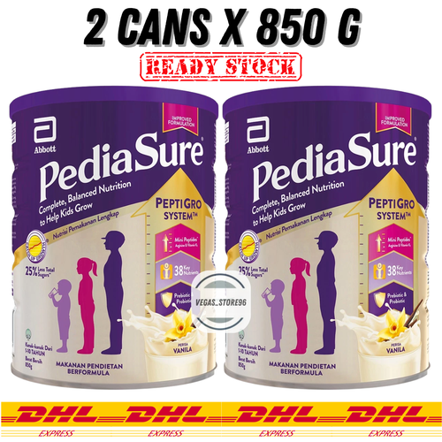 2 X Abbott Pedia Sure 10+ Vanilla 850g Optiheight Increase 10-15 Years Old-DHL - Afbeelding 1 van 15