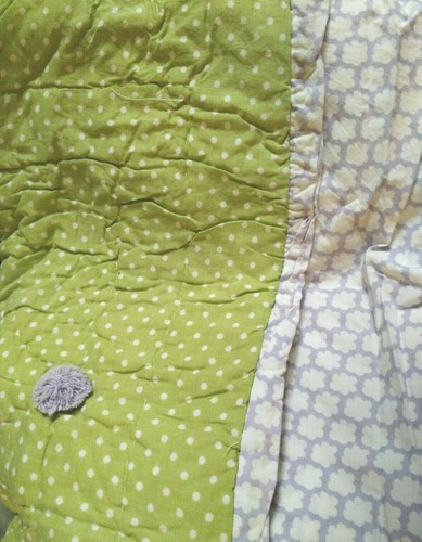 Nuevos pompones Pottery Barn Kids punto verde Brianna estándar SHAM lavanda púrpura - Imagen 2 de 4