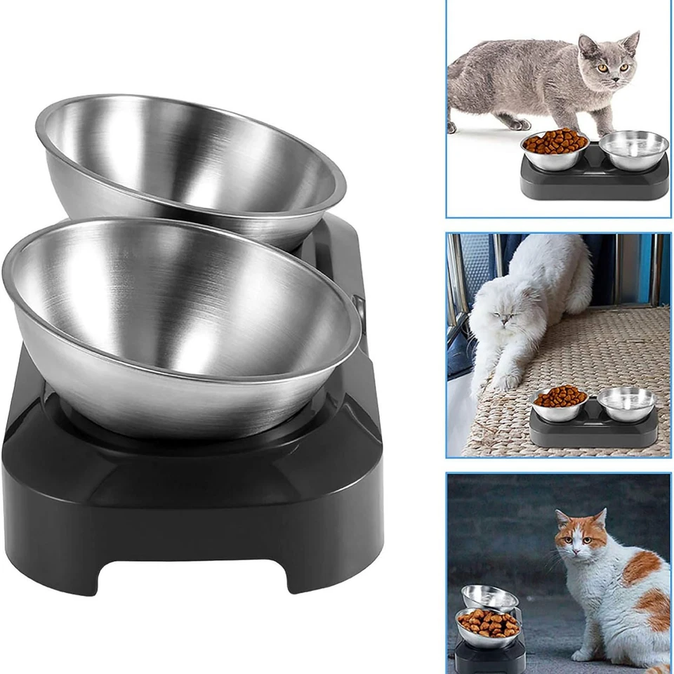 Doppelschale Hundenapf Katzennapf Doppelnapf Fressnapf Futternapf Edelstahl - Bild 4 von 4