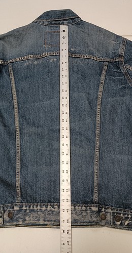 Levis Trucker Jean Jacket Mens Danica Faded Distressed Size S - Picture 6 of 13