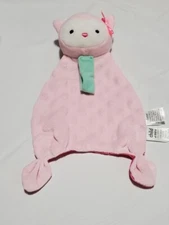 Child of Mine Carters Pink Owl Security Blanket lovey Pacifier Holder Minky Dots