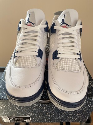 Jordan 4 Midnight Navy Retro Size 11.5 DH6927-140 NEW White Grey