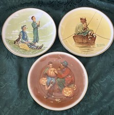 Gorham Norman Rockwell. Four Seasons Fine China plates. Set of 3. 1976 Limited
